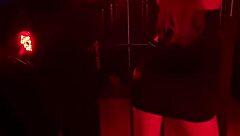 Handcuffed blonde endures hot wax backstage