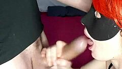 Ariel starts with a handjob, then sucks cock for cumshot