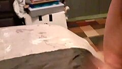 sexy tattooed babe oozing precum while masturbating 😏