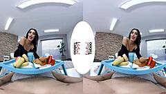 Brunette Gives POV Handjob and Blowjob During Breakfast in Bed 😏