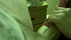 Asian babe gives handjob leading to cum facial
