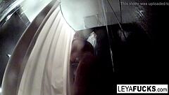 blonde milf deepthroats friends husband in public car.