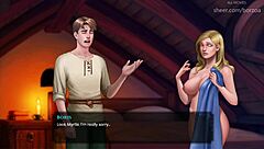 Huge Boobs Blonde Inserts Small Wooden Dildo into Her Shaved Pussy