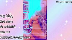 cute amateur happylilcamgirl teases clit on webcam