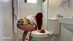 Brazilian Redhead Prostitute Teases With Short Skirt! Excited By Her Ass!