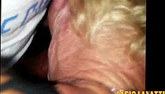 old lady gives bold blowjob under the viaduct