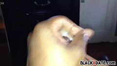 I got an ebony amatuer footjob with her toes