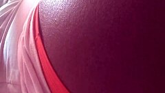 Slut teases her clit with cheating passion