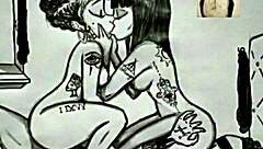 Ebony Lesbian Pussy Gets Backshot Cock Thrusts!