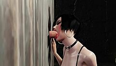 feeding the petite 18+ babe at gloryhole