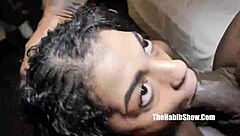 Phat booty mixed ebony slobs on big black cock in ghetto amateurs scene.