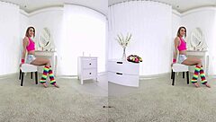 hot horny teen in virtual reality teasing