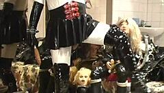 Roxina, the ebony babe, plays with her rubber doll