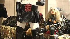 Roxina, the ebony babe, plays with her rubber doll