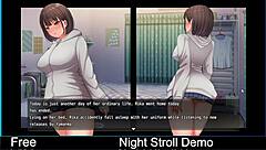 Emotional night stroll in anime hentai