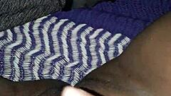 Brunette woman relaxing and touching herself gently