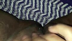 Brunette woman relaxing and touching herself gently