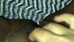 Brunette woman relaxing and touching herself gently