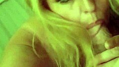 Amateur wife gives intense blowjob with big tits.