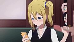 I got a handjob from Hayasaka Ai, and she made me cum all over in this anime hentai.