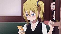 I got a handjob from Hayasaka Ai, and she made me cum all over in this anime hentai.