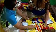 Delicious sexual game of adolescent boys drinking until sex