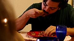 enjoying a tasty snack time