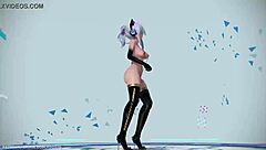 MMD Haku In Black Suit Parody Anitta Detailed Costume Scene