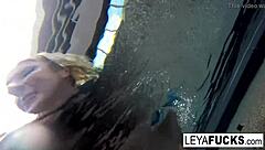 Leya and Lynn indulge in a lesbian romp by the pool