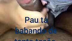 she arrives from the eater's house covered in cum, showers, and makes the cuckold cum.