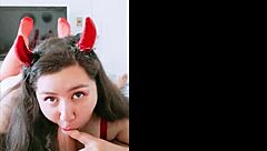 Lizren Performs Oral On Diablita Chilena