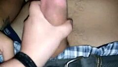 I watch the white teen sucking my thick dick.