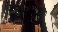 Shemale in Lingerie Strokes Huge Cock?