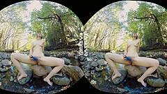 Yanks Carmen December Toys Her Bushy Snatch Outdoors