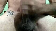 this gay guy has a sexy close-up desire to cum in casual setting