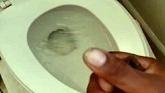 Intensely stroking this black cock in solo masturbation session