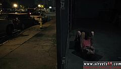 Glasses-bound teen takes rough oral creampie