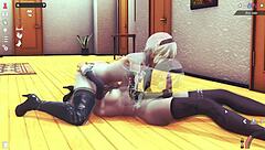 Sex Mat Cu 3D Threesome Action!