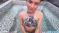 Barbie, a petite Colombian, gets fucked in a tropical city POV style