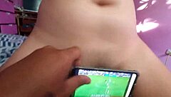 Watching soccer match interrupted by stepsister