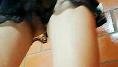 Hanna bound and pees on herself