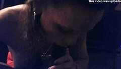 Homemade fat redhead blows petite teen's big black cock.