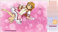 kousaka kirino strips during arkanoid gameplay in this anime hentai