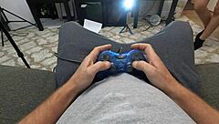 candy cruise gives a nerdy blowjob in pov, sucking his cock