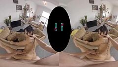 vrhush morgan lee rides and bends over in doggystyle, missionary, and pov with her small tits