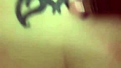 Feeling Intense Pleasure Tapping That Bent Over White Oily Ass With Tattoo In Doggystyle!