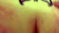 Feeling Intense Pleasure Tapping That Bent Over White Oily Ass With Tattoo In Doggystyle!