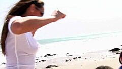 young brunettes teasing old guys with wild tricks tonight