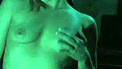 Hey, check out sexy Dahlia fingering her pussy in the dark