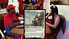 jane plays magic in cosplay costume on desk 😊